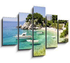 Obraz 5D ptidln - 150 x 100 cm F_GB81981240 - beach in Brela to Makarska Riviera, Dalmatia, Croatia - pl v Brela na Makarsk rivie, Dalmcie, Chorvatsko