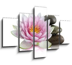 Obraz ptidln 5D - 150 x 100 cm F_GB8408992 - Fleur de lotus et galets zen