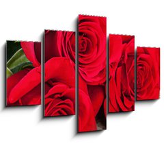 Obraz 5D ptidln - 150 x 100 cm F_GB86423669 - Bouquet of red roses on the old boards