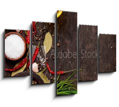 Obraz 5D ptidln - 150 x 100 cm F_GB86522386 - Various spices on wooden background