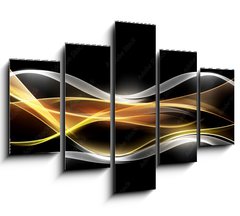 Obraz 5D ptidln - 150 x 100 cm F_GB86803878 - Creative Light Fractal Waves Art Abstract Background