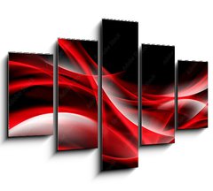 Obraz 5D ptidln - 150 x 100 cm F_GB87077837 - Creative Art Red Light Fractal Waves Abstract Background