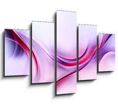 Obraz 5D pětidílný - 150 x 100 cm F_GB87209773 - Purple Abstract Waves Art Composition Background