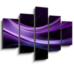 Obraz 5D ptidln - 150 x 100 cm F_GB88530776 - abstraction purple light wave background
