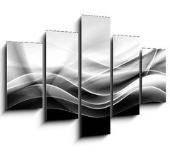 Obraz 5D ptidln - 150 x 100 cm F_GB88547506 - creative abstraction black and white wave background