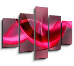 Obraz 5D ptidln - 150 x 100 cm F_GB88611581 - pink red wave background