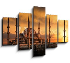 Obraz 5D ptidln - 150 x 100 cm F_GB89242472 - The Blue Mosque in Istanbul during sunset - Modr meita v Istanbulu pi zpadu slunce