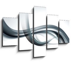 Obraz 5D ptidln - 150 x 100 cm F_GB89350851 - gray wave background abstract design