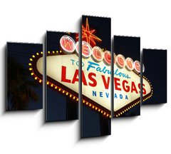 Obraz ptidln 5D - 150 x 100 cm F_GB9049386 - Welcome To Las Vegas neon sign at night - Vtejte v Las Vegas neonov npis v noci