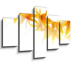 Obraz 5D ptidln - 150 x 100 cm F_GB90900017 - Swirl of falling autumn maple leaves isolated on white