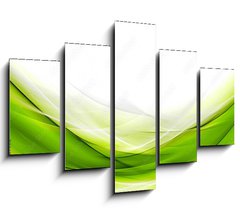 Obraz 5D ptidln - 150 x 100 cm F_GB93057552 - Abstract Green Wave Design Background