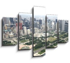 Obraz ptidln 5D - 150 x 100 cm F_GB9395863 - Downtown Chicago from the East via the air - Downtown Chicago z vchodu vzduchem