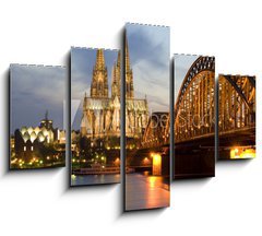 Obraz ptidln 5D - 150 x 100 cm F_GB9675612 - Cologne by Night 01 - Koln nad Nm 01