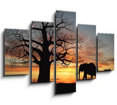 Obraz 5D ptidln - 150 x 100 cm F_GB9699496 - Group of elephant in africa