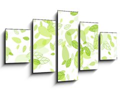 Obraz 5D ptidln - 125 x 70 cm F_GS100440261 - seamless background with green leaves