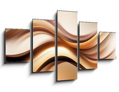 Obraz 5D ptidln - 125 x 70 cm F_GS100548617 - Abstract Gold Wave Design Background