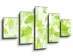 Obraz 5D ptidln - 125 x 70 cm F_GS100698085 - seamless background with green leaves