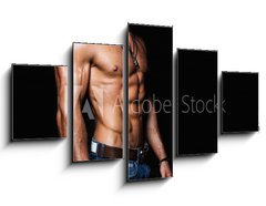 Obraz 5D ptidln - 125 x 70 cm F_GS101799642 - Muscular and sexy torso of young man in jeans - Svalnat a sexy trup mladho mue v dnch