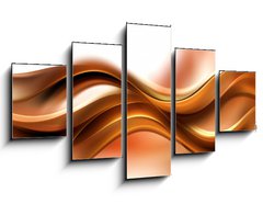 Obraz 5D ptidln - 125 x 70 cm F_GS102386676 - Abstract Gold Brown Wave Design Background