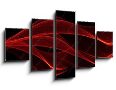 Obraz 5D ptidln - 125 x 70 cm F_GS103835138 - red glow energy wave. lighting effect abstract background with c