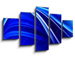 Obraz 5D ptidln - 125 x 70 cm F_GS104302255 - Blue Shines Neon Waves Design Background