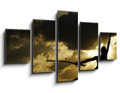 Obraz ptidln 5D - 125 x 70 cm F_GS10544947 - samurai is drilled on sundown - samuraj je vyvrtn pi zpadu slunce