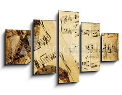 Obraz 5D ptidln - 125 x 70 cm F_GS10573828 - vintage musical background