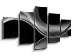 Obraz 5D ptidln - 125 x 70 cm F_GS107540596 - Dark abstract monochrome smooth waves background