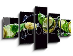 Obraz   lime and lemon pieces with peppermint, 125 x 70 cm