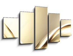 Obraz 5D ptidln - 125 x 70 cm F_GS109609788 - Fractal Abstract Gold Wave Design Background