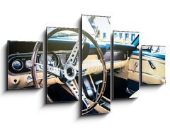 Obraz 5D ptidln - 125 x 70 cm F_GS113885673 - Inside view of classic american car.