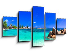 Obraz   amazing tropical holidays in paradise beaches of Seychelles,Praslin, 125 x 70 cm