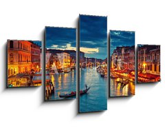 Obraz 5D ptidln - 125 x 70 cm F_GS122210404 - View on Grand Canal from Rialto bridge at dusk, Venice, Italy