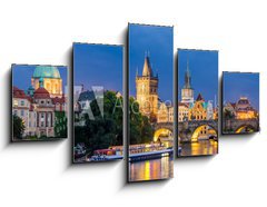 Obraz   River Vltava at Dusk Prague Czech Republic, 125 x 70 cm