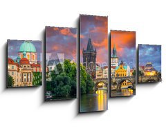 Obraz   River Vltava at Dusk Prague Czech Republic, 125 x 70 cm