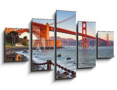 Obraz 5D ptidln - 125 x 70 cm F_GS129546640 - San Francisco. Image of Golden Gate Bridge in San Francisco, California during sunrise.
