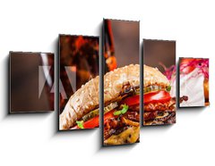 Obraz   Close up of home made burgers, 125 x 70 cm