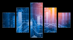 Obraz 5D ptidln - 125 x 70 cm F_GS131421720 - Stock market indicator and financial data view from LED. Double