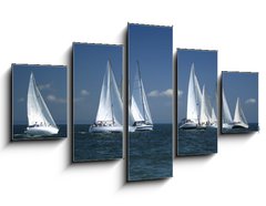 Obraz   start of a sailing regatta, 125 x 70 cm