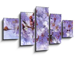 Obraz 5D ptidln - 125 x 70 cm F_GS139001398 - Flowering branch. Painted oil paints on canvas.
