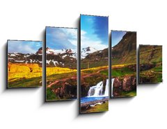 Obraz   The beautiful landscape of mountains and rivers in Iceland., 125 x 70 cm