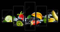 Obraz 5D ptidln - 125 x 70 cm F_GS145460098 - Fruits with water splash