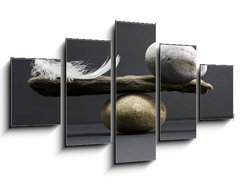 Obraz   feather and stone balance, 125 x 70 cm