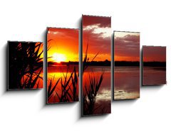 Obraz   Sunrise on like, 125 x 70 cm