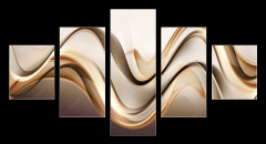 Obraz 5D ptidln - 125 x 70 cm F_GS149184603 - Amazing Gold Brown Waves Abstract Background