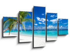 Obraz 5D ptidln - 125 x 70 cm F_GS151547263 - coco palm panorama wide format on tropical paradise dream beach
