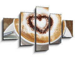 Obraz   Kaffee mit Herz, 125 x 70 cm