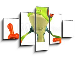 Obraz   Grenouille avec un panneau, 125 x 70 cm