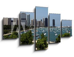 Obraz ptidln 5D - 125 x 70 cm F_GS15938614 - Chicago Summer Panorama