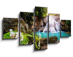 Obraz 5D ptidln - 125 x 70 cm F_GS163905997 - Waterfall in Thailand, called Huay or Huai mae khamin in Kanchanaburi Provience
